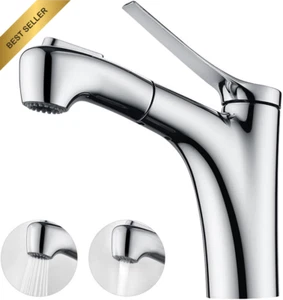 WELS Bathroom Basin Mixer Tap with Pull-Out Spray Head Chrome - Picture 1 of 12