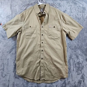 Vintage Carhartt Shirt Herren groß groß khakifarbene Arbeitskleidung geknöpft entspannte Passform - Bild 1 von 10