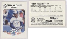1989 Toronto Blue Jays Fire Safety Fred McGriff #19 HOF