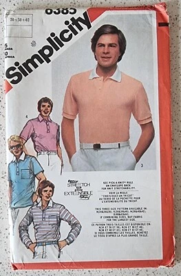 Vintage SIMPLICITY Sewing Pattern 6385   Retro Mens Tops.  UNCUT.  - Image 1 of 2