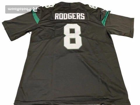 Aaron Rodgers #8 New York NY Jets Mens Stitched Black Jersey Cover