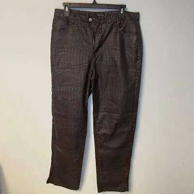 Pantalones de cuero marrón con estampado de serpiente Nasty Gal Foto 1 de 4