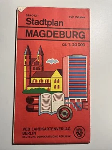 DDR Stadtplan Magdeburg ca. 1 : 20 000 | VEB Landkartenverlag Berlin 595 042 1 - Bild 1 von 2
