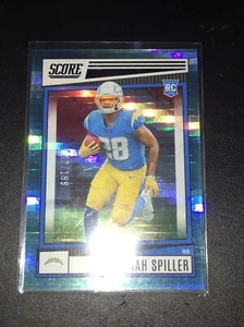 2022 Panini Score Football Isaiah Spiller Blue Jersey Match /199 RC SP CHARGERS - Picture 1 of 2