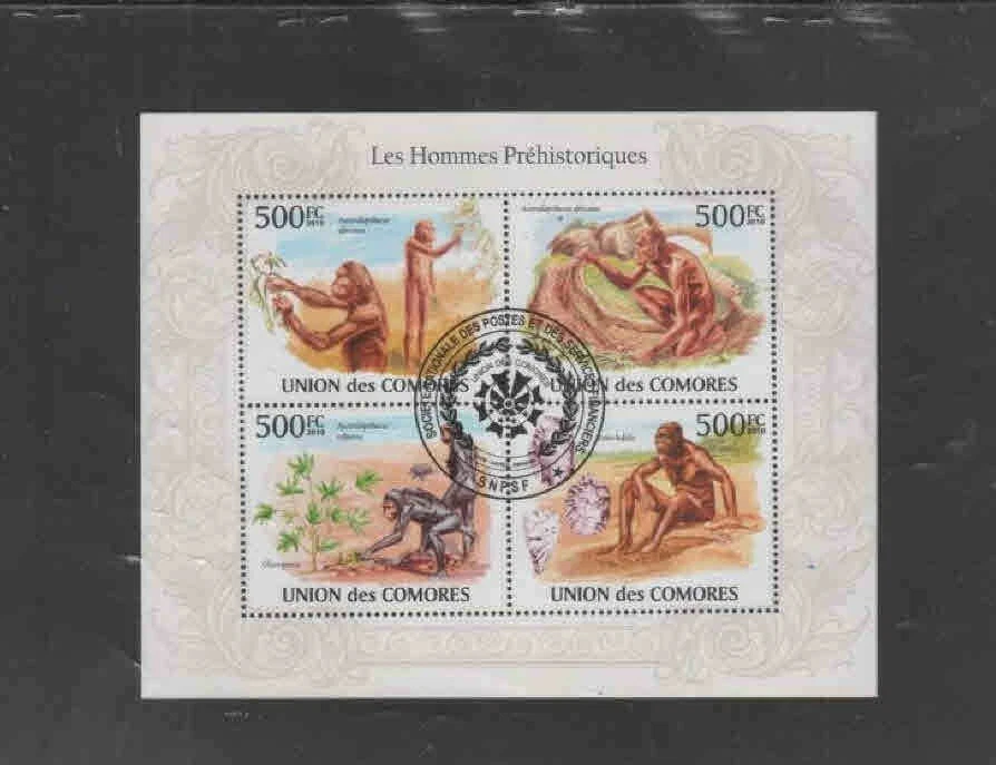 COMORO ISLANDS 2010 PREHISTORIC MAN MINT VF NH O.G CTO M/S (CO9) - Image 1 of 1