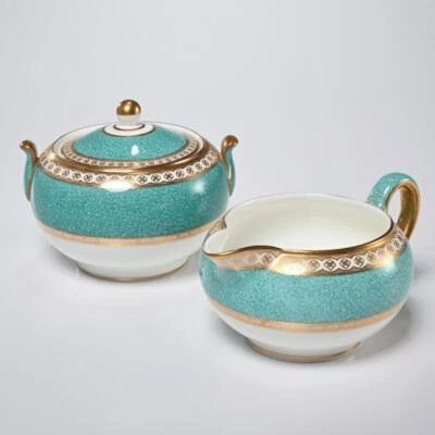 Wedgwood Ulander Polvo Turquesa W1503 Crema Azúcar Cuenco con Tapa Juego Foto 1 de 4