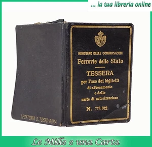 Ferrovie dello Stato TESSERA USO DEI BIGLIETTI DI ABBONAMENTO Torino 1928 treni - Bild 1 von 3