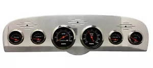 1961 1962 1963 1964 1965 1966 Ford Truck 6 Gauge Dash Cluster Black - Picture 1 of 9