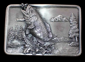 Vintage. 1984 SPRINGENDER BARSCH GÜRTELSCHNALLE BARSCHANGELN BERGAMOTTE ZINN - Bild 1 von 2