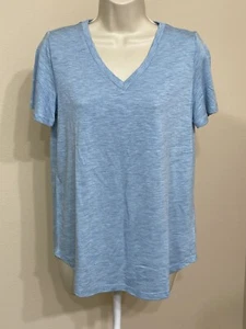 Jessica Simpson Women’s Blue V-Neck Short Sleeve Soft Comfort Relax T-Shirt s M - Picture 1 of 13