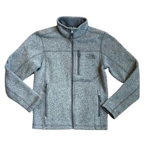 The North Face Jacket Boys M (10-12) Gray Full Zip Sweater Jacket Fleece Lining - Picture 1 of 9
