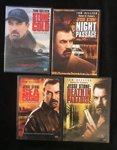 Jesse Stone Lot starring Tom Selleck 4 DVDs Stone Cold, Night Passage, Sea Chang - Imagen 1 de 3