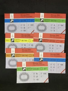 Olympic tickets Lot of 7 moscow 80 Track and field - Picture 1 of 2