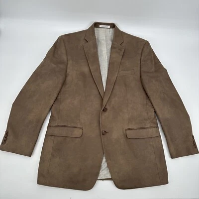 Brown Ralph Lauren Faux Suede Sport Coat SZ 42L Leather Look Blazer Suit Jacket - Image 1 of 4