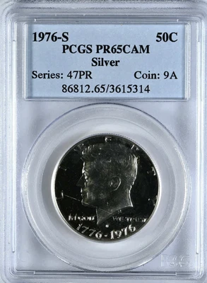 1976-S Kennedy Half Dollar 50C PCGS Graded PR65CAM PROOF SILVER Coin 86812 - Image 1 of 2