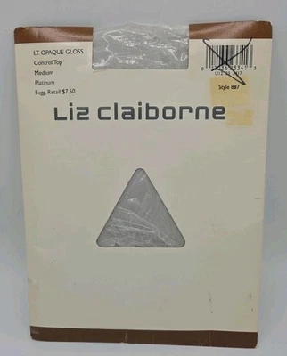 Liz Claiborne LT. Opaque Gloss Medium Platinum Pantyhose NEW - Image 1 of 2