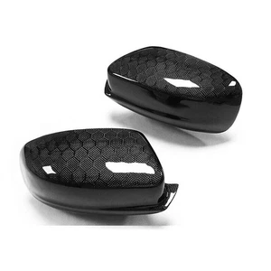 Honeycomb Carbon Fiber Add-on Mirror Caps Cover Trim for Dodge Charger 2011-2021 - Picture 1 of 4