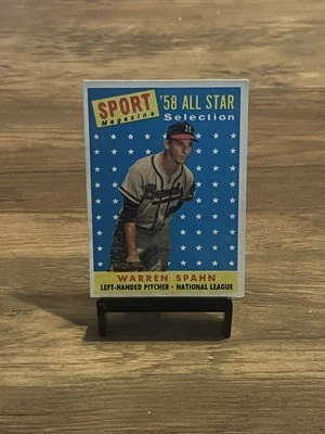 1958 Topps 494 Warren Spahn All Star Foto 1 de 4