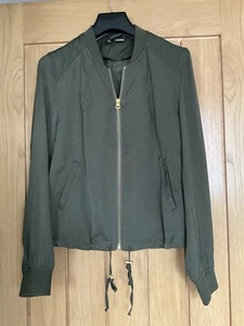 H&M Lightweight Khaki Bomber Style Jacket Size 8 - Picture 1 of 5