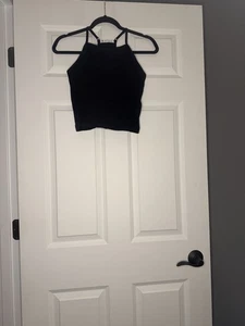 Laslulu Ribbed Crop Tank Built In Bra Medium Nwt  - Picture 1 of 2