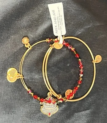 ALEX AND ANI Harry Potter Gryffindor Lema Brazalete Conjunto Rojo Latón Nuevo Auténtico Foto 1 de 4