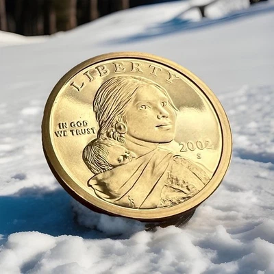 2002 S Sacagawea Mint Proof Dollar ~ With Eagle in Flight Reverse from Proof Set - Image 1 of 2