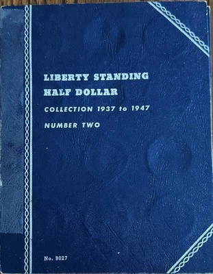 JUEGO DE MEDIA PLATA PARCIAL WALKING LIBERTY (27 MONEDAS) EN CARPETA WHITMAN VINTAGE Foto 1 de 4