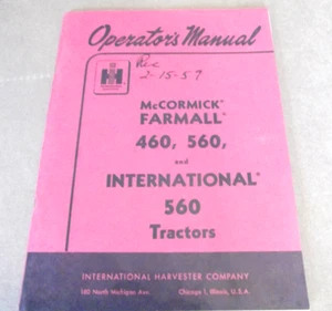 Original McCormick Farmall 460 560 International 560 Traktoren Betriebsanleitung - Bild 1 von 2