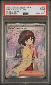 PSA 9 MINT Erika’s Invitation #196 Full Art Pokémon 151 carte INGLESE - Foto 1 di 3