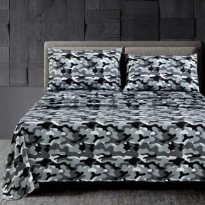 Chezmoi Collection 4-Piece Microfiber Military Camouflage Sheet Set Bed Cover - Picture 1 of 22