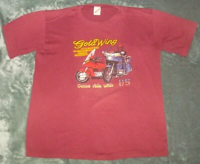 CAMISETA HONDA GOLD WING VINTAGE AÑOS 80 XL MOTO JERZEES ROJA VEN A MONTAR CON NOSOTROS AÑOS 90  Foto 1 de 4