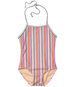 Toobydoo Girl's Retro Rainbow Stripes One-Piece Swimsuit (Toddler/Little - Picture 1 of 1