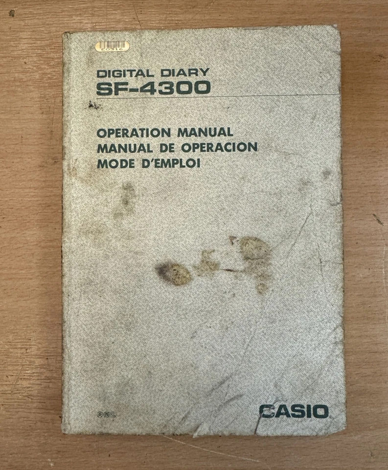 Casio Digital Diary SF-4300 Operation Manual - Image 1 of 1