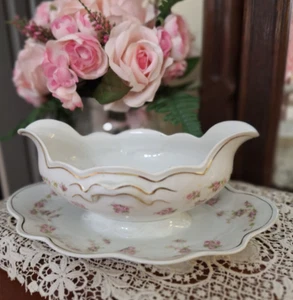 Gravy Barco Adjunto Base Cir Antiguo 1900 Viena Austria Rosas Victorianas - Imagen 1 de 7