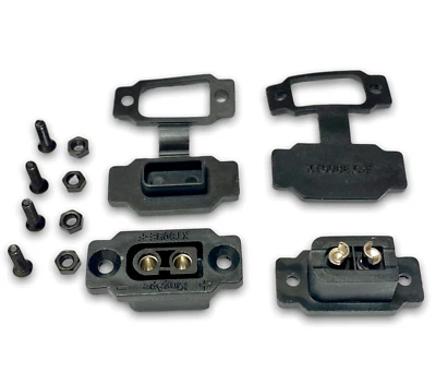 ✅   2x Stück XT60BE-F Einbaustecker Schwarz + Gummikappe + Schrauben XT60 Buchse - Bild 1 von 4