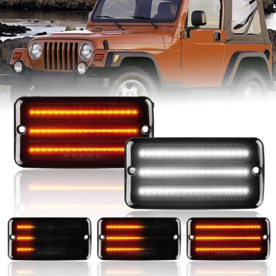 Luces LED de señalización de parachoques de marcador lateral para guardabarros delanteros para Jeep Wrangler TJ 1997-06 Foto 1 de 4