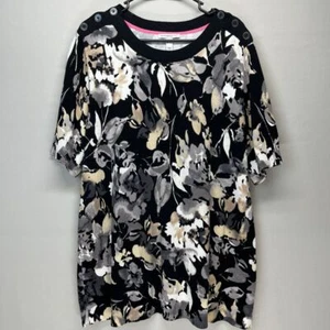 Isaac Mizrahi Live leichter Strickpullover abstrakt Blumenmuster neutral Wmn XL - Bild 1 von 9