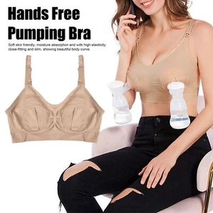 Breathable Hands Pumping Bra Women Breastfeeding Bralette Nursing Bra XL FRT - Picture 1 of 12