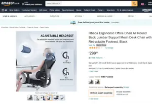 Roll over image to zoom in       Hbada Ergonomic Office Chair All Round Back Lum - Picture 1 of 7