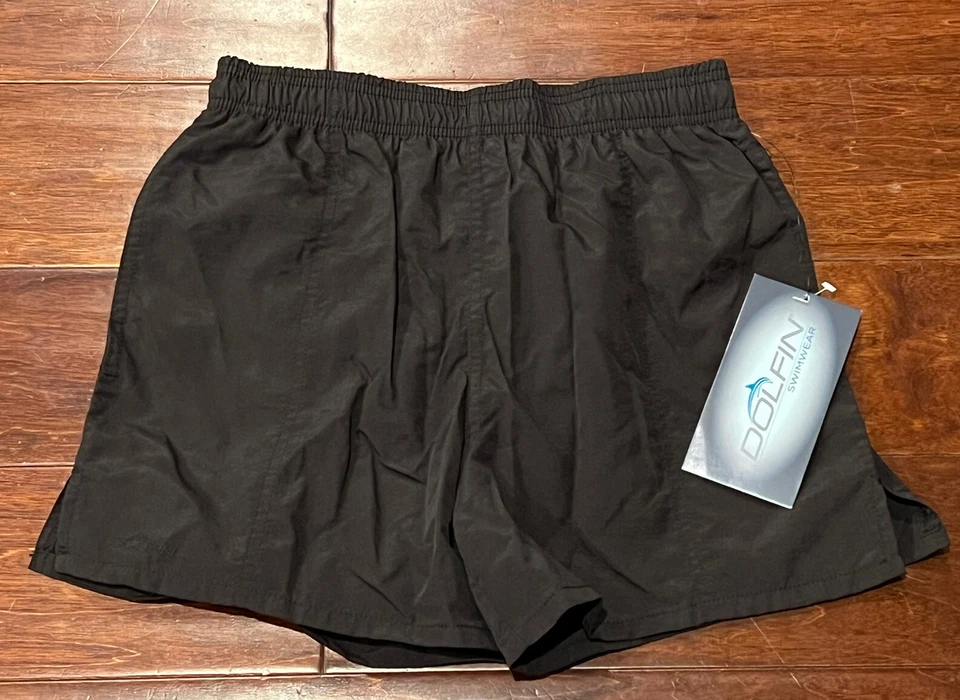 Traje de baño Dolfin negro forrado de malla para niños grandes 2 bolsillos bañadores pantalones cortos Foto 1 de 4