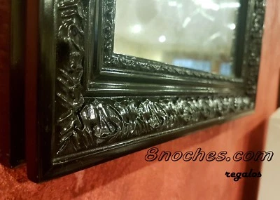 ESPEJO DE MADERA EN NEGRO. Mod. TURIN. 40X40 CMTS. - Imagen 1 de 4