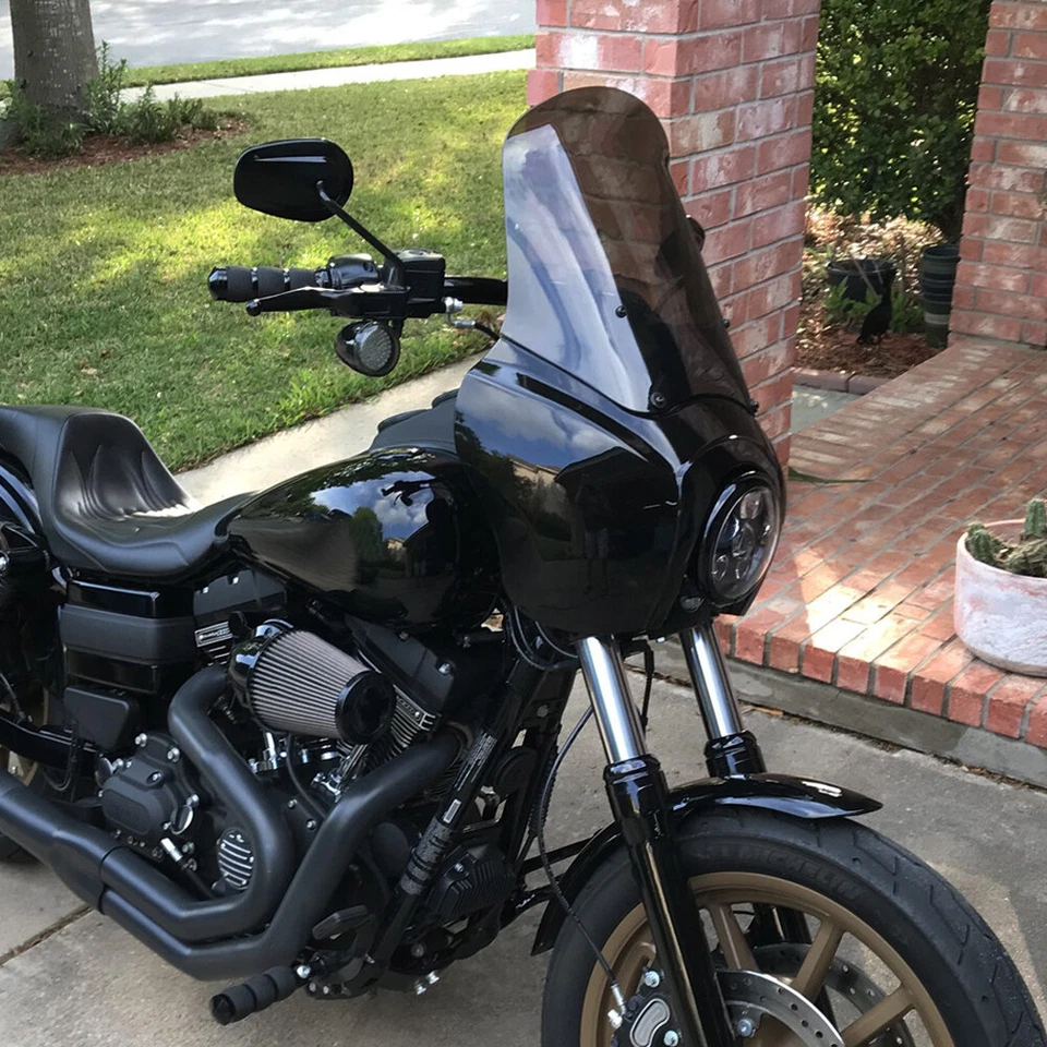 15" Front Fairing Windshield Kit For Harley T-Sport Club Style Dyna Super Glide - Image 1 of 4