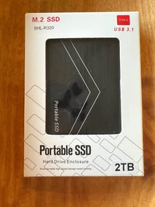 Portable SSD 2TB -M. 2 SSD SHL-R320 type c usb 3.1 Hard Drive Enclosure - NEW - Picture 1 of 4