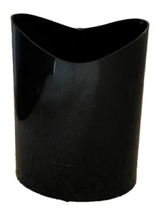 Mid Century Modern Black Plastic Danish Executive Wastebasket Trash Can - Picture 1 of 10