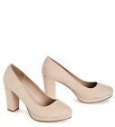 Ladies Size 8 EEE Evans Neutral WIDE FIT Flatform Court Heel Shoes
