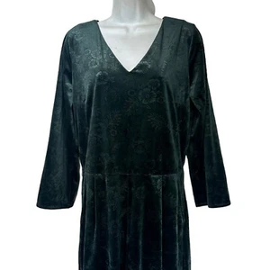 Soft Surroundings Velvet Green Long Sleeve Romper Pantsuit leelah Size TS Tall - Picture 1 of 6
