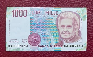 BANCONOTA MONTESSORI 3-10-1990 Mai utilizzata BANCA D'ITALIA - Foto 1 di 2