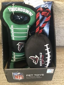 NFL Atlanta Falcons Pet Dog Toys - 2 Piece Set - NFL Licensed - Picture 1 of 2
