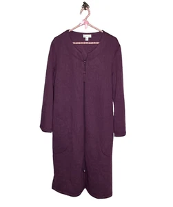 Nueva bata de salón Miss Elaine mediana M ciruela púrpura cremallera completa borla mezcla de rayón - Imagen 1 de 6