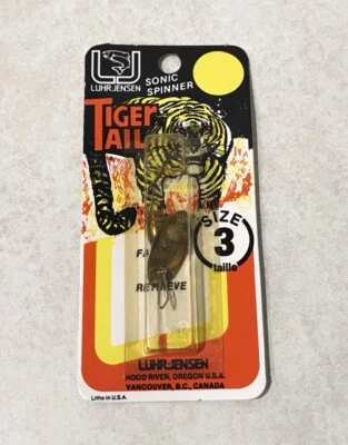 Luhr Jensen Tiger Tail Sonic Spinner SOLID BRASS Brass Blade Size #3 NEW USA VTG - Image 1 of 4